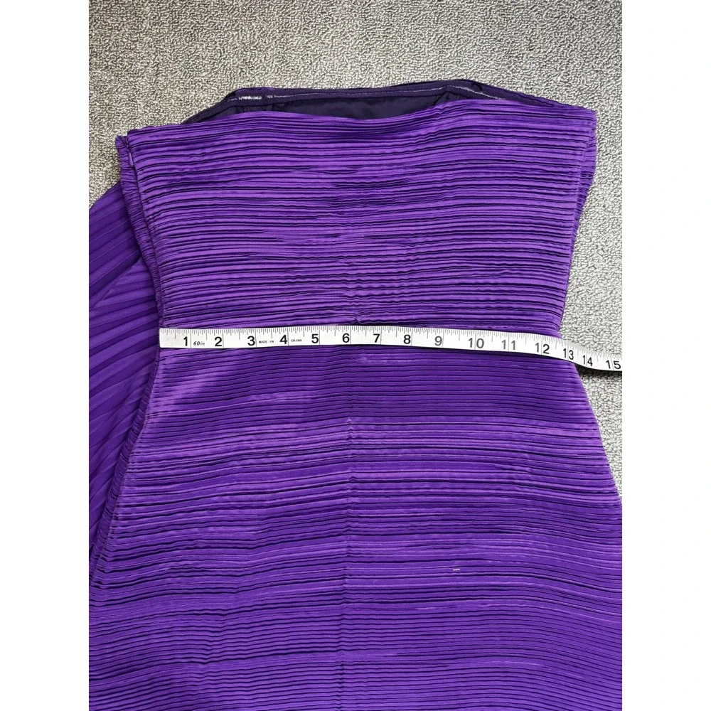 AMUR Dress Womens 4 Purple Kayleigh Mini Strapless Pleated‎ Side Ruffle